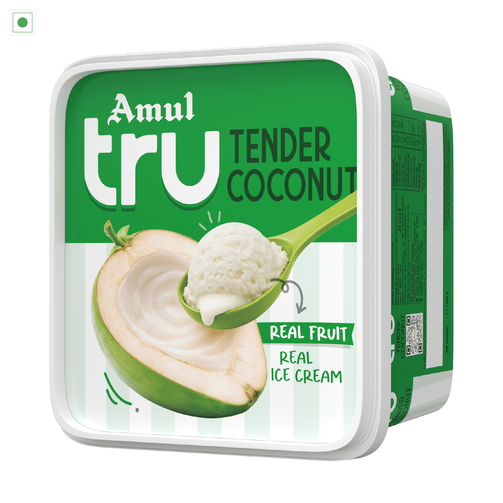 Amul Tru Tender Coconut Ice Cream Tub 1 Ltr - Image 1